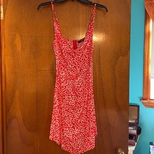 Orange and white flower dress